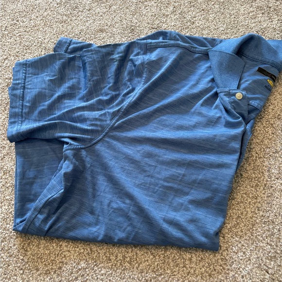 Greg Norman Collection Men's Blue Polo Shirt with Embroidered Shark - Picture 2 of 6